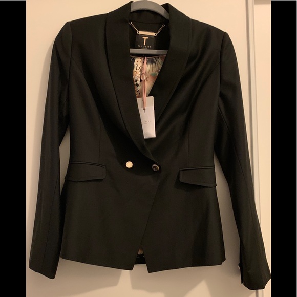 BNWT Ted Baker Tiorna Double Breasted Black Blazer - Picture 8 of 12